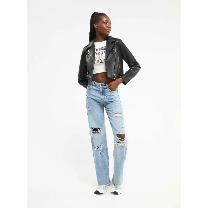 Terranova Chiodo Crop In Similpelle