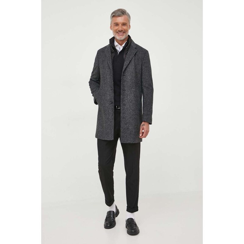 BOSS cappotto con aggiunta di lana