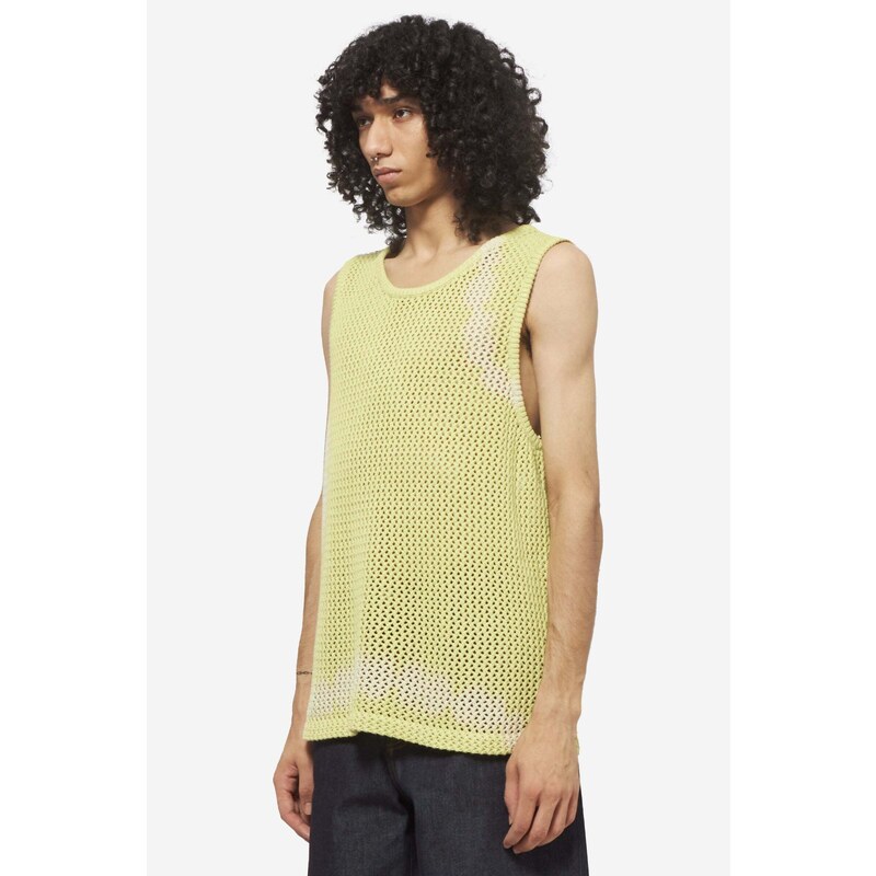 Stussy Canotta O DYED MESH TANK in cotone giallo