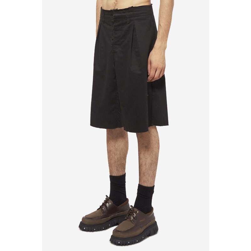 AIREI Shorts PLEATED SHORT WOVEN in cotone nero