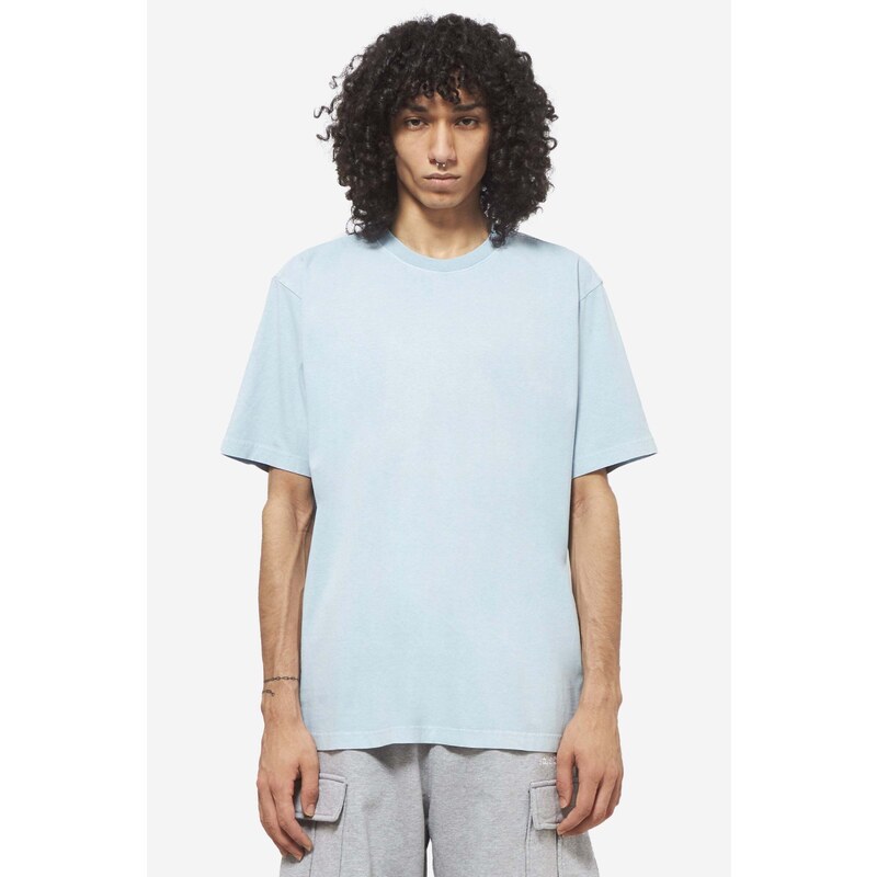Stussy T-Shirt PIGMENT DYED in cotone azzurro