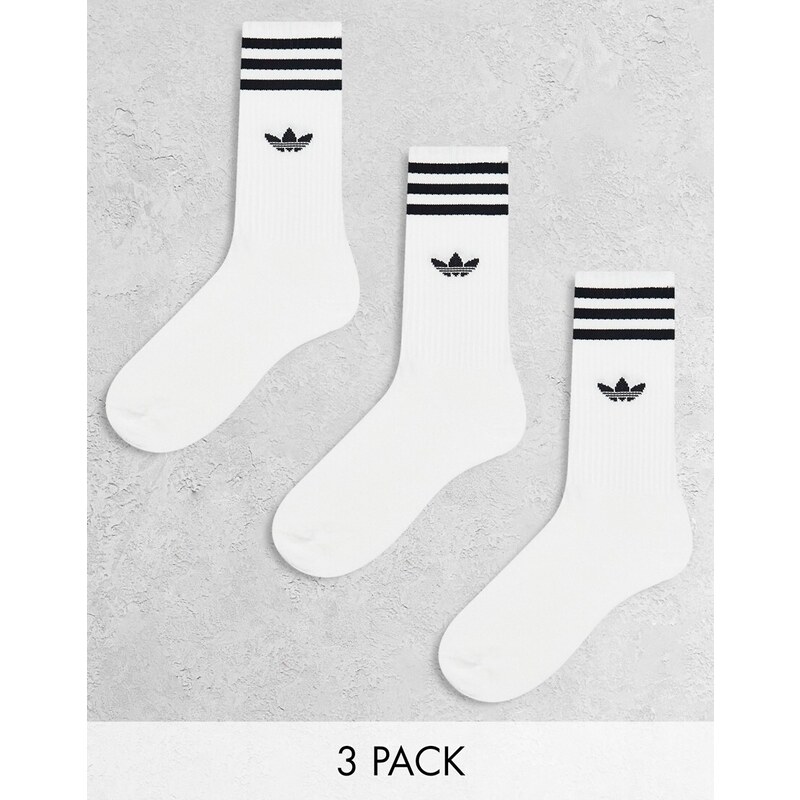 adidas Originals - Confezione da 3 paia di calzini bianchi-Nero