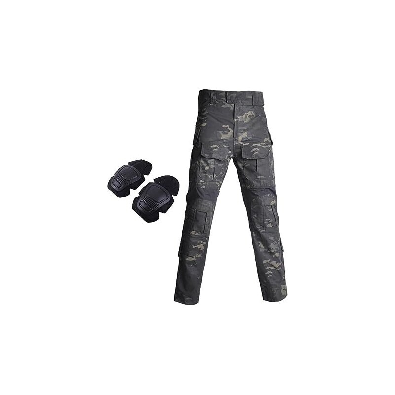WISEONUS Tactical Mimetica Softair Abbigliamento Pantaloni da Caccia Antistrappo Uomo Combat Shirt e Pantaloni Tattici