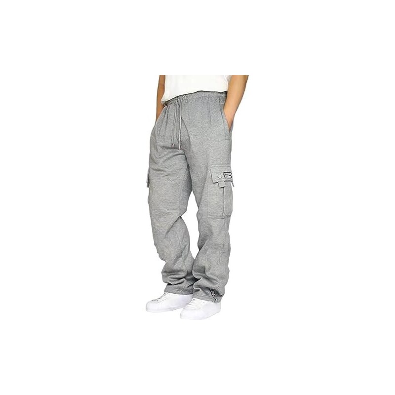 Pantalon De Jogging Homme Coton - Coupe Large Avec Cordon Et Poches
