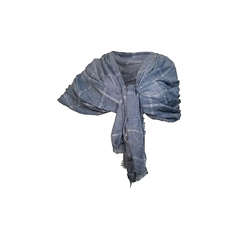 Sciarpa Chiffon TigerTie Striata - Colori Porpora, Lilla, Salmone E Oro - 160 X 50 Cm, Foulard Elegante Per Donna