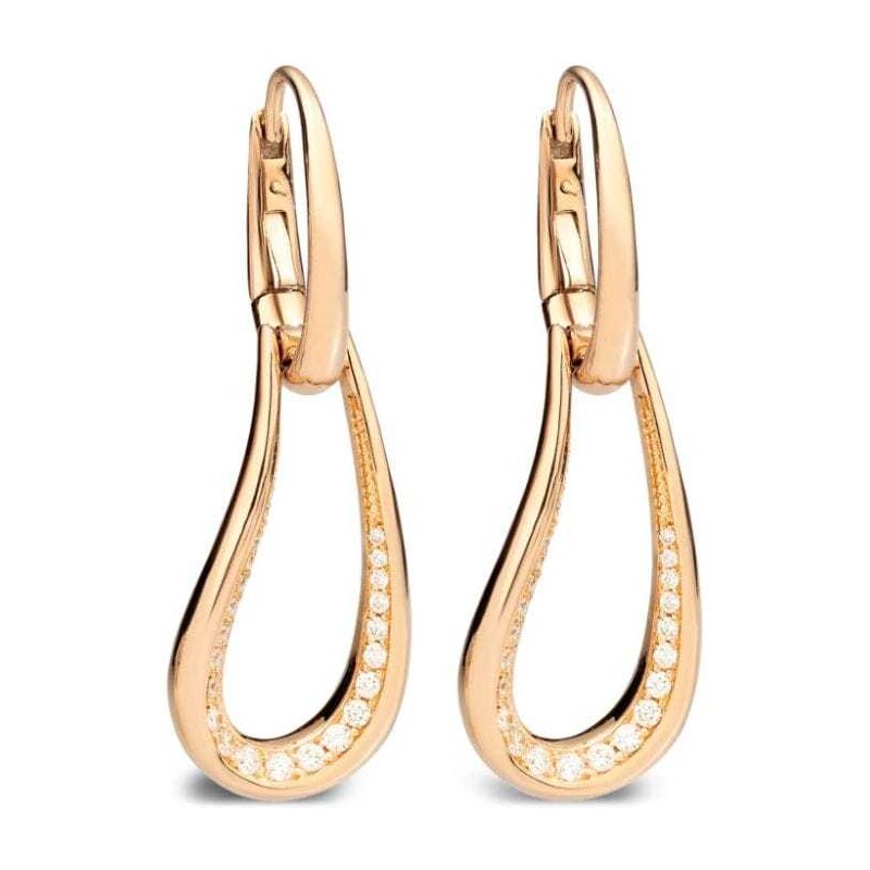 Orecchini a cerchio in argento sterling 925 placcato oro rosa con 48