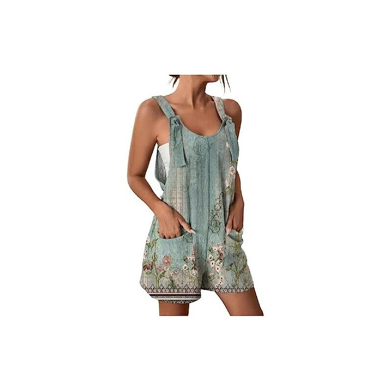 Overall Corto Salopette Donna Estiva Senza Maniche KOEMCY Tuta