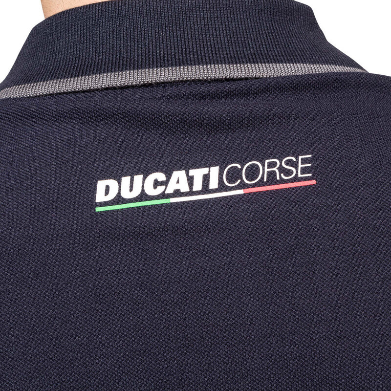 Felpa con cappuccio grigia da uomo con logo sul petto e fettuccia logata  lungo le maniche Ducati Corse