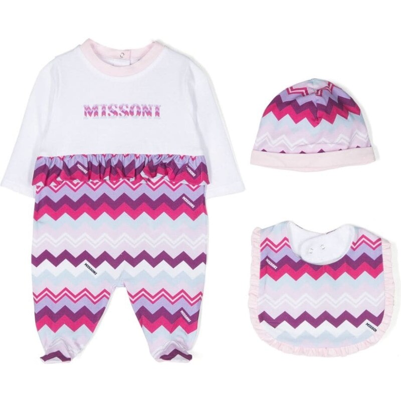 Missoni Kids Set neonato con stampa - Bianco