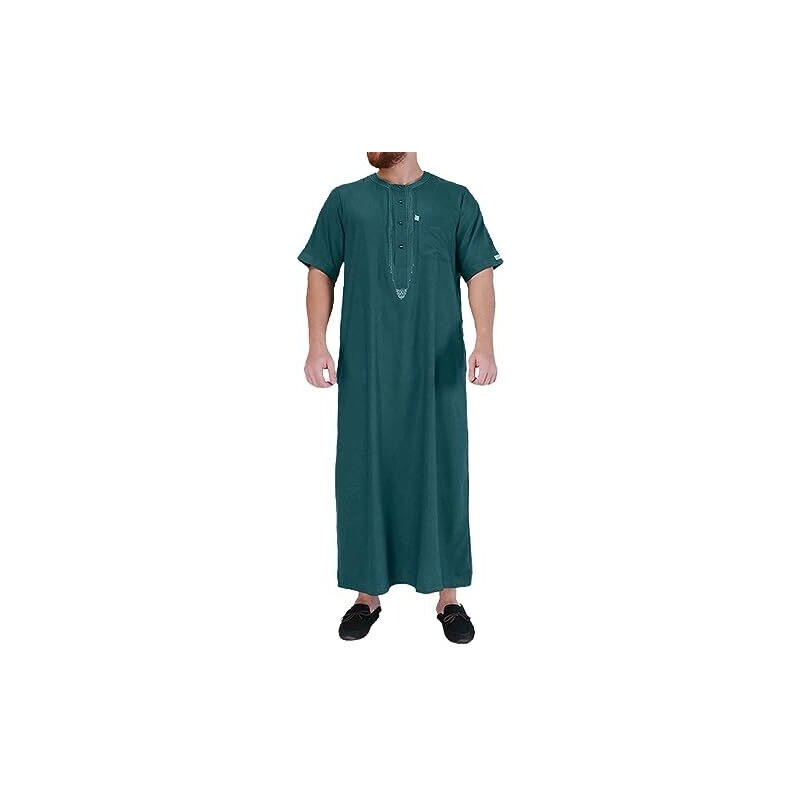 Caftano Uomo – Abito Musulmano Thobe Djellaba Kami (Beige, M