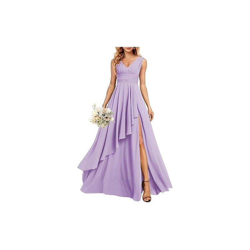 Vestito Damigella Abiti Da Cerimonia Lilla Viola Foto Di Vestiti