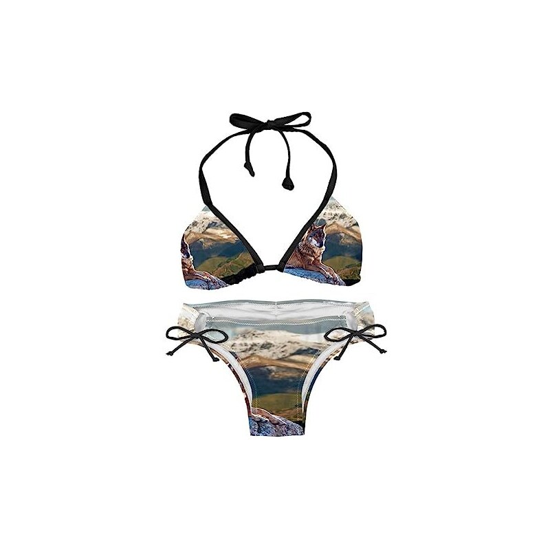 PengGeng Donne Elegante Stampa Bikini Due Pezzo Costume da Bagno