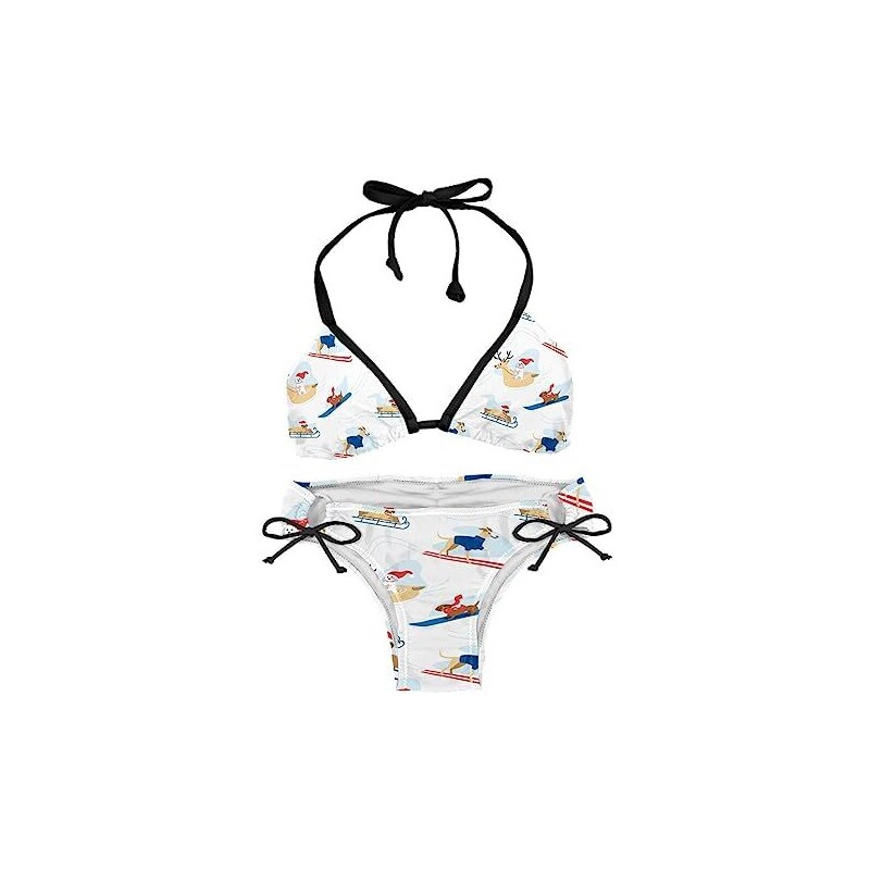 JFAN Costume da Bagno Donna Triangolo Bikini Due Pezzi Costumi da Bagno Lucente Clubwear Arancione S