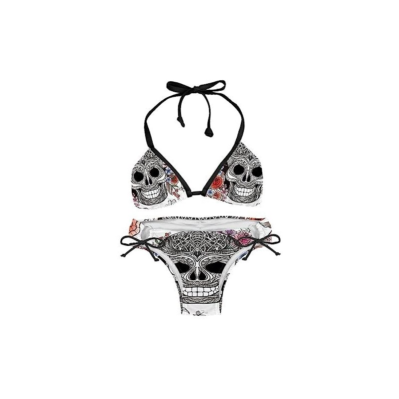 suojapuku Bikini da Donna,Costume da Bagno a Due Pezzi,Fiore Etnico