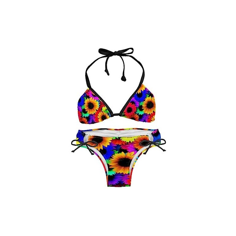 Lishengping Bikini estivo da donna con motivo floreale all'uncinetto