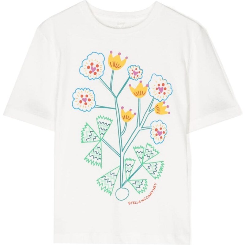 Stella McCartney Kids T-shirt a fiori - Bianco