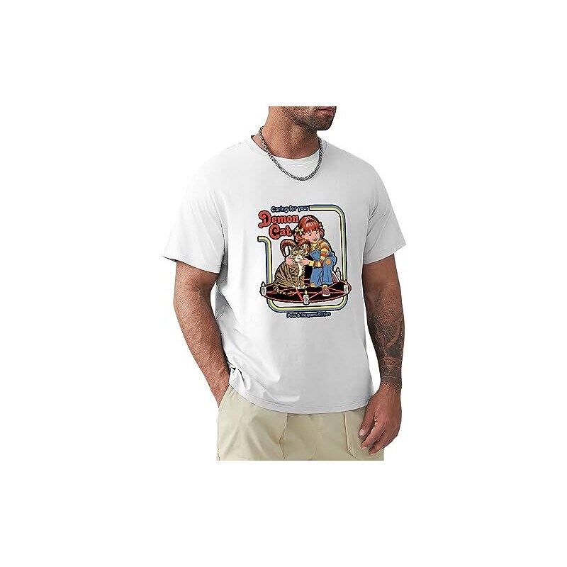T-shirt Demons Out Grigia Uomo/unisex 100% Cotone Grafica Occulta
