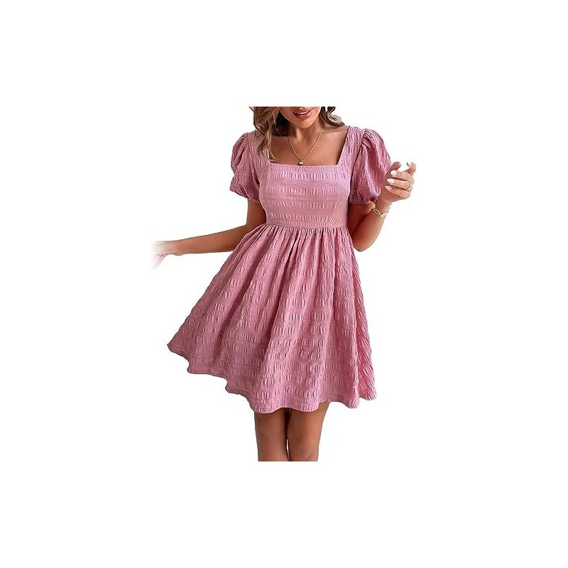 KURTIK Donne Y2k Sexy Fuori Spalla Romper Corto Abiti Da Sera Linea A Manica A Sbuffo Mini Abito Altalena Fluida Abito Club Con Volant Nero M 127419755 - Foto 3