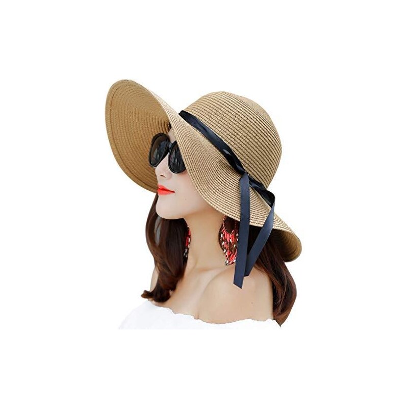CAMEIRGOU Cappello Di Paglia Donna, Cappello Da Sole Donna Pieghevole ...
