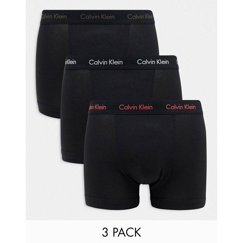 Calvin Klein - Cotton Stretch - Confezione da 3 boxer aderenti neri-Nero