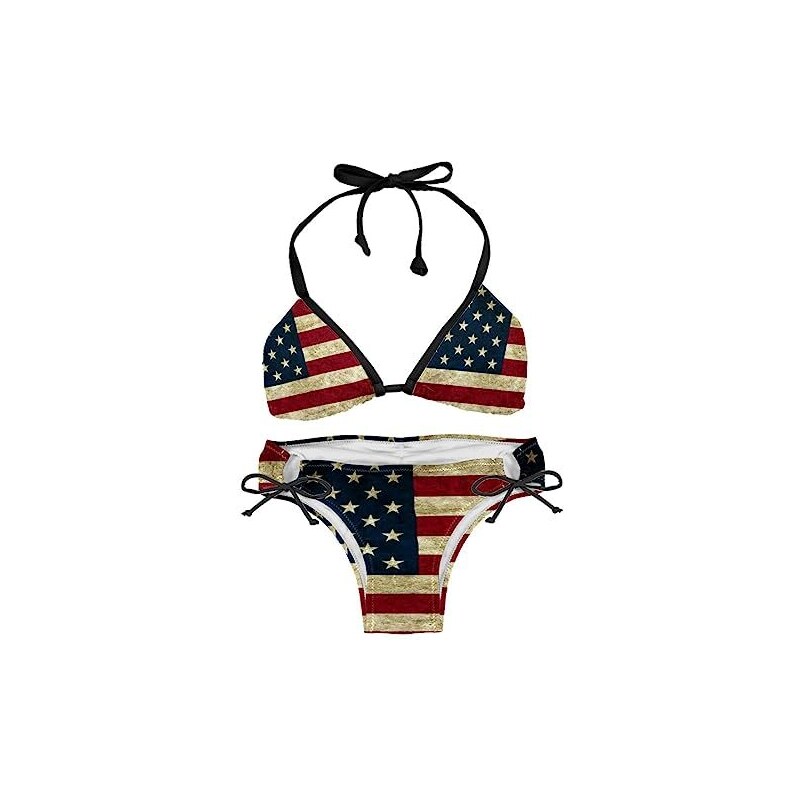 Set Bikini Con Stampa Bandiera Americana Costume Da Bagno - Foto 10