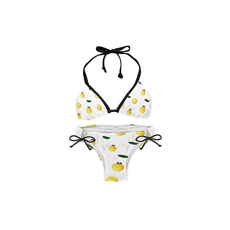 AILLOSA Set Bikini Donna Due Pezzi Con Legacci – Morbido In Poliestere Ed Elastan, Vita Bassa Con Arricciature Laterali – Per Spiaggia, Piscina E Vacanze