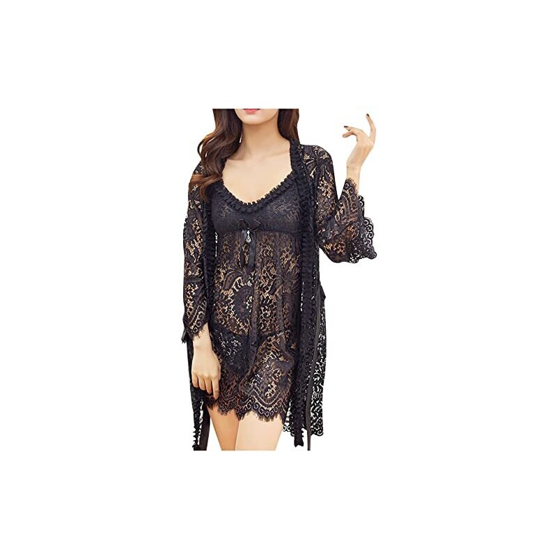 Copricostume Mare Donna Tunica Lunga - Pareo Con Ricamo, Leggero, Morbido, Taglia Unica - Foto 5