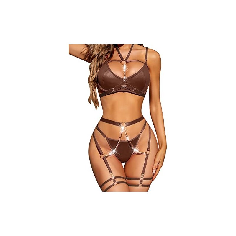 Set Lingerie Donna Sexy - Reggiseno, Slip E Giarrettiera, 6 Pezzi - Foto 9