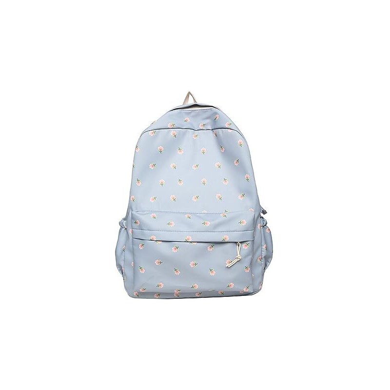 GAXOS Zaino Estetico Coreano Bianco Per Ragazze E Donne - Leggero 0,54kg, 32x12x42cm, Con Tasca Sicura E Simpatico Orsetto, Per Scuola E Viaggi