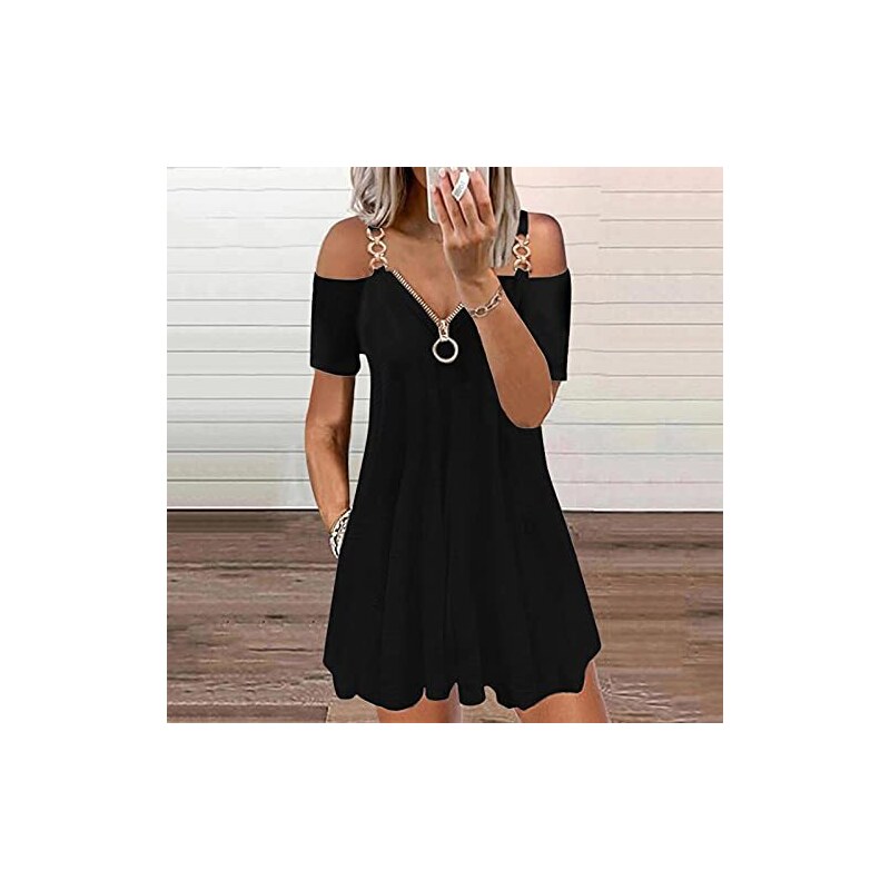 Abito Cocktail Elegante Abito Donna Elegante Con Spalle Scoperte E