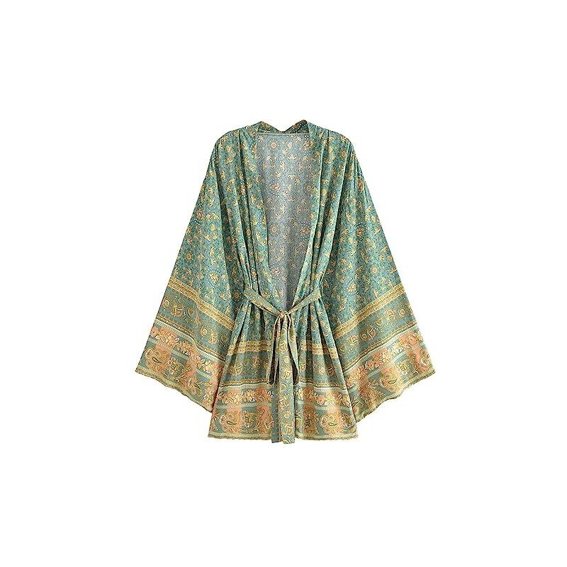 Kimono Donna Stampa Boemia - Copricostume Estate, Manica Lunga, Chiffon Poliestere - Foto 12