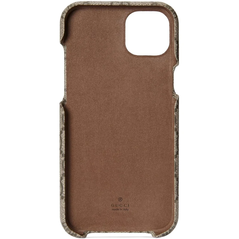 Gucci Cover per iPhone 14 Plus Ophidia - Toni neutri - Stileo.it