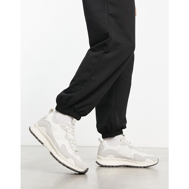 Napapijri - Match 01 - Sneakers premium in pelle e camoscio bianche-Bianco