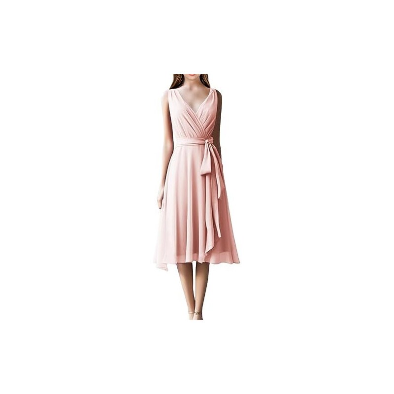 Acquista Abito da donna con scollo a V estivo bianco elegante stampa