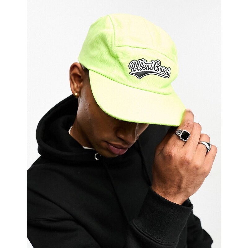 SVNX - Cappellino verde a 5 pannelli in tela di cotone