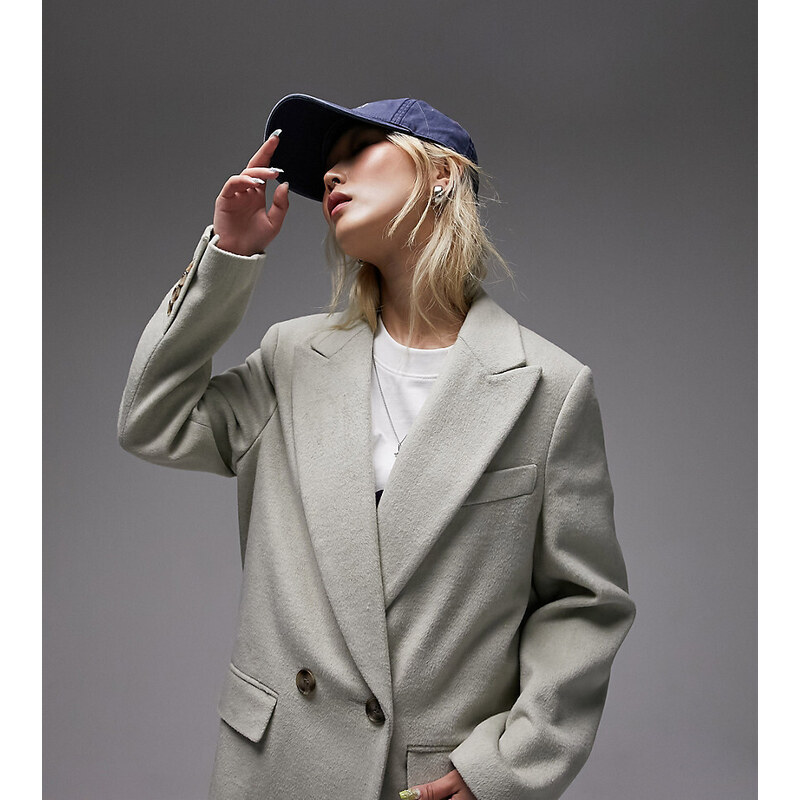 Cappotto Grigio Cappotto Teddy Petite Topshop Petite Cappotto