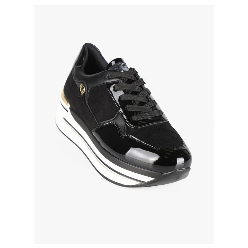Queen Helena Sneakers Da Donna Con Zeppa Nero Taglia 36