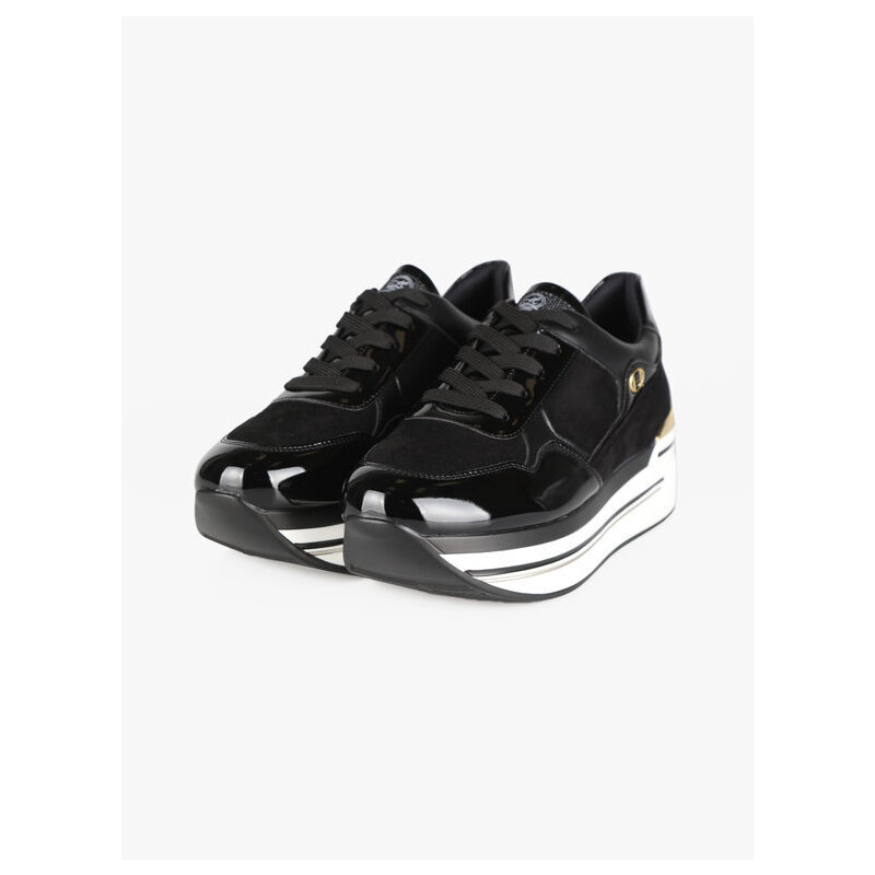 Queen Helena Sneakers Da Donna Con Zeppa Nero Taglia 36
