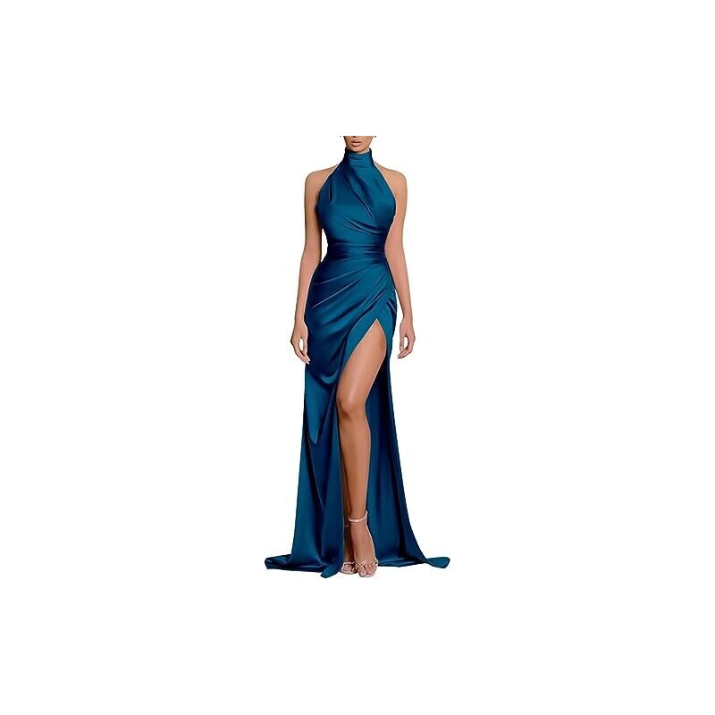 SAMHO Sweetheart Abiti Da Damigella D'onore Con Spalle Scoperte Con Fessura Lunghi Semplici Abiti Formali A Line Per Donne Junior Malva Polverosa 58 125163633