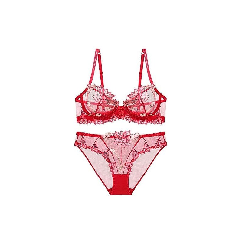 Sans Complexe Reggiseno Demi Con Ferretto Donna - Pizzo Effetto Uncinetto, Basca, Sostegno Perfetto Taglie Forti (85C-100F)