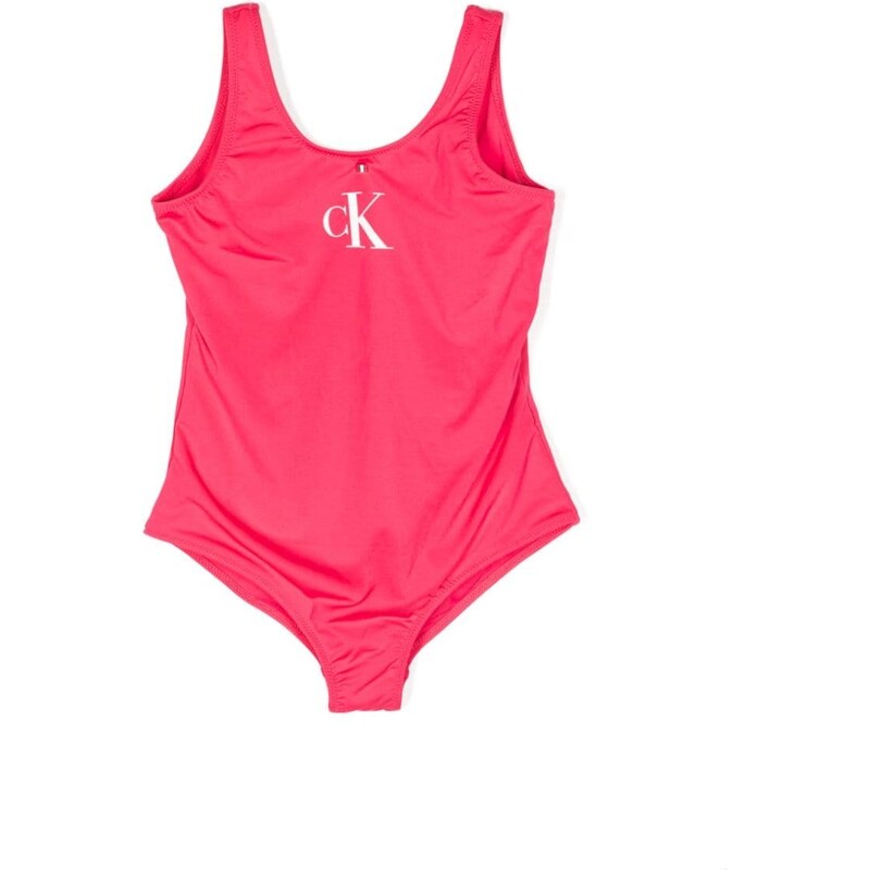 Calvin Klein Kids Costume intero con scollo a U Rosa Stileo.it