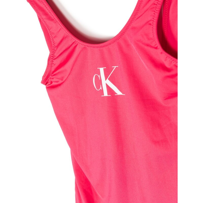Calvin Klein Kids Costume intero con scollo a U Rosa Stileo.it