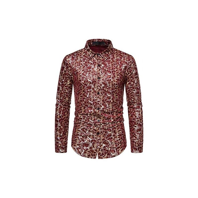 Camicia Uomo Anni '70 Hippie - Maniche Lunghe, Abbottonata, Stampe Floreali, Vestibilità Regolare, Taglie S-3XL