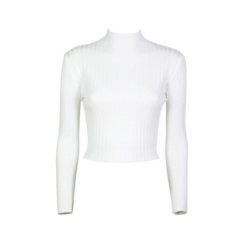 Solada Pullover Donna Cropped Monocolore Bianco Taglia Unica