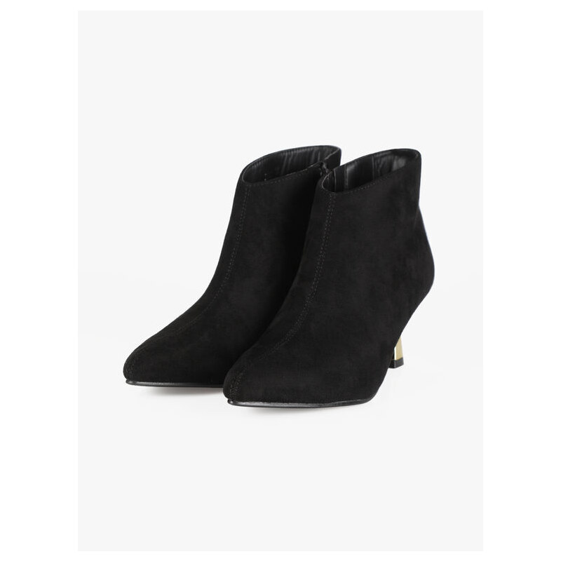 Stivaletti con tacco, stivali, donna, ankle-boots, nero, pelle, N.41