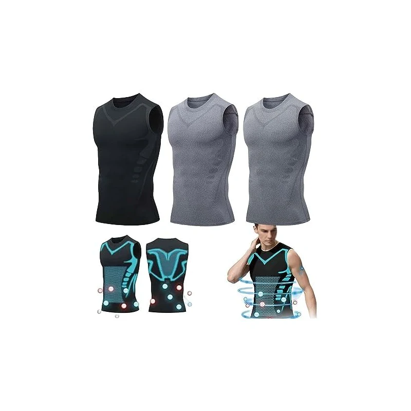 Canotta Compressione Uomo Per Ginecomastia - Maglia Dimagrante Petto E Schiena - Foto 2