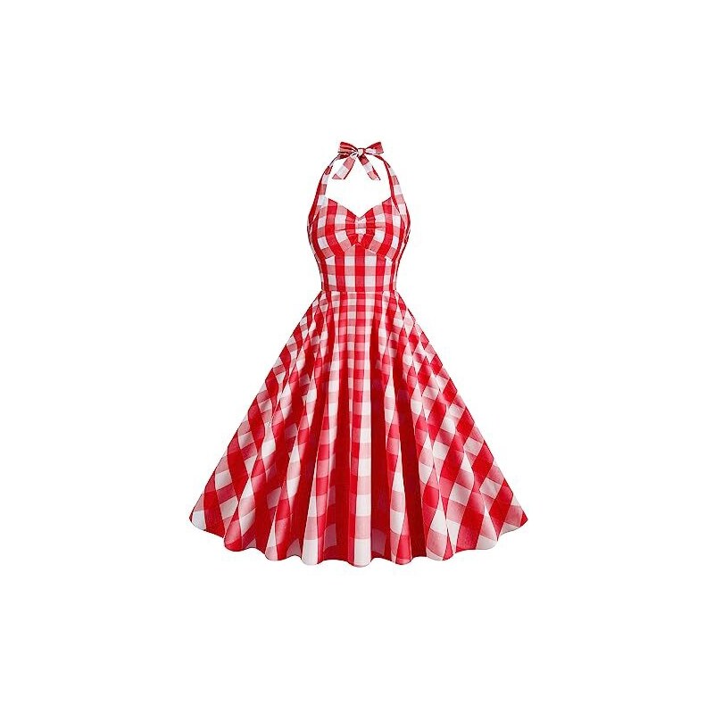 Vestito Marinaio Donna Wellwits - Stile Vintage Anni '50, Scollatura Senza Schienale, Vita Alta
