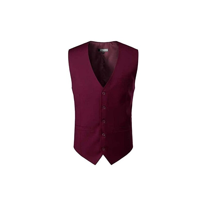 Gilet Uomo Elegante In Tweed A Quadri, Slim Fit, Scollo A V Per Matrimoni E Affari