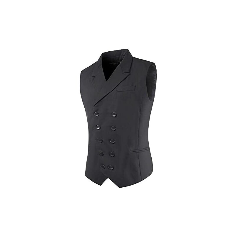 Gilet uomo casual formale in lana da lavoro, collo a V | IT