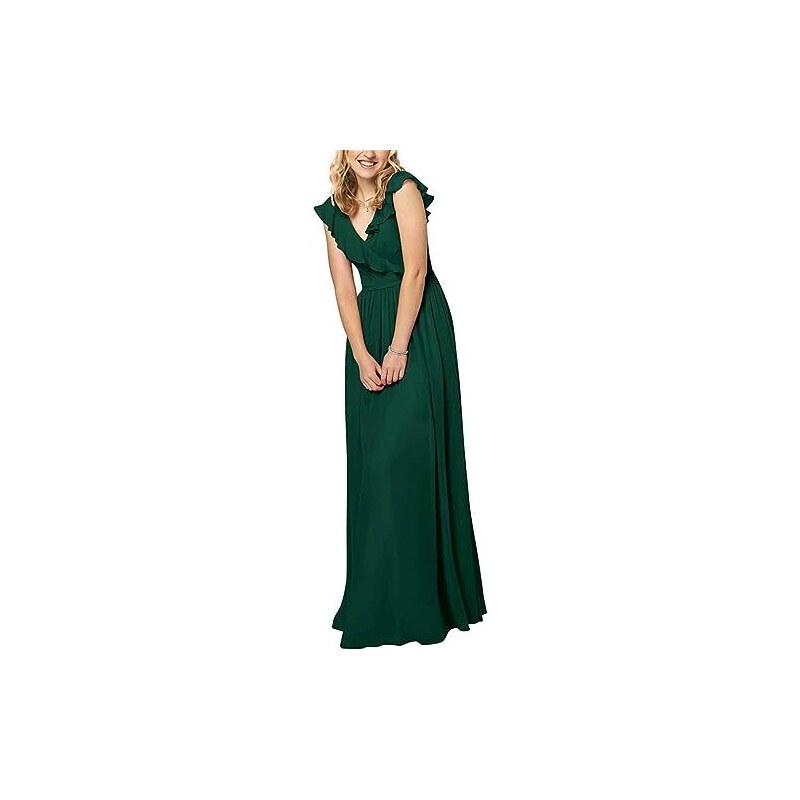 Abito da sposa Asimmetrico Profondo scollo a v Tulle Senza spalline